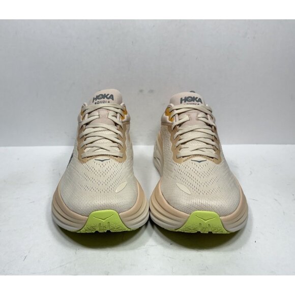 Hoka One One Bondi 8 Womens Size 9.5 Cream Vanilla Running Shoe Sneaker 1127952 - Picture 2 of 9